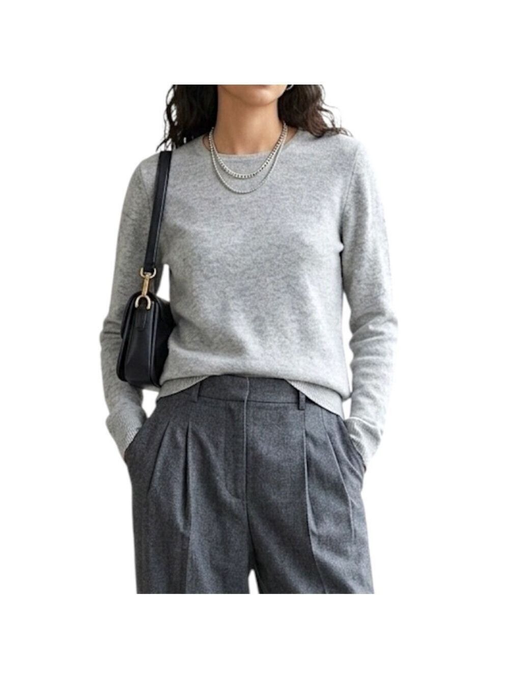 Charter Club Luxury pure cashmere grey quiet luxury old money boxy sweater M